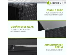 Polyrattan Lounge Salou Schwarz Grau*Juskys