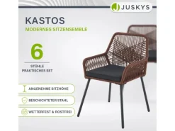 Juskys Gartenstühle|Rope Gartenstühle Kastos 6er Set