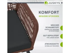 Juskys Gartenstühle|Rope Gartenstühle Kastos 6er Set