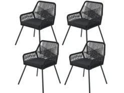 Rope Gartenstühle Kastos 4er Set*Juskys Sale