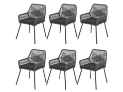 Rope Gartenstühle Kastos 6er Set*Juskys New