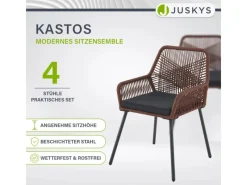 Juskys Gartenstühle|Rope Gartenstühle Kastos 4er Set