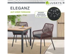 Juskys Gartenstühle|Rope Gartenstühle Kastos 4er Set