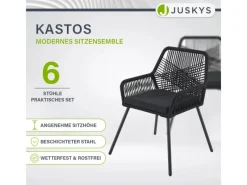 Rope Gartenstühle Kastos 6er Set*Juskys Outlet