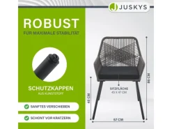 Juskys Gartenstühle|Rope Gartenstühle Kastos 4er Set