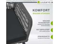 Juskys Gartenstühle|Rope Gartenstühle Kastos 4er Set