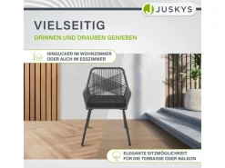 Juskys Gartenstühle|Rope Gartenstühle Kastos 4er Set