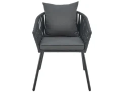 Juskys Gartenstühle|Rope Stühle 2er Set mit Sitz und Rückenkissen