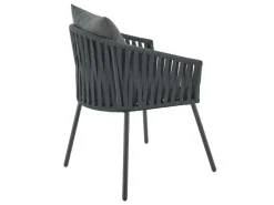 Juskys Gartenstühle|Rope Stühle 2er Set mit Sitz und Rückenkissen