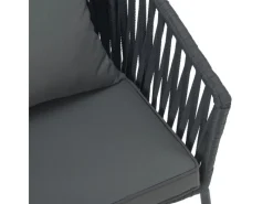 Juskys Gartenstühle|Rope Stühle 2er Set mit Sitz und Rückenkissen