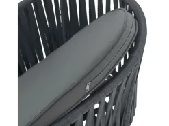 Juskys Gartenstühle|Rope Stühle 2er Set mit Sitz und Rückenkissen