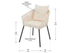 Rope Stühle 2er Set mit Sitz und Rückenkissen*Juskys Sale