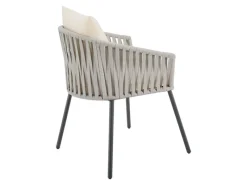 Juskys Gartenstühle|Rope Stühle 2er Set mit Sitz und Rückenkissen