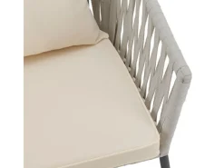 Juskys Gartenstühle|Rope Stühle 2er Set mit Sitz und Rückenkissen