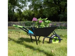 Schubkarre Garden 100L mit Handschuhen Schwarz*Juskys Discount