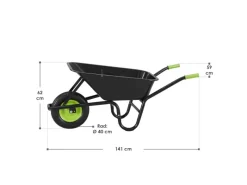 Schubkarre Garden 100L mit Handschuhen Schwarz*Juskys Discount