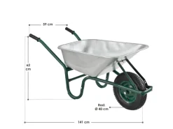 Schubkarre Garden 100L Silber*Juskys Online