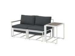 Sofa Set Gartenmöbel Bari mit Bezügen in Dunkelgrau*Juskys