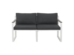 Sofa Set Gartenmöbel Bari mit Bezügen in Dunkelgrau*Juskys