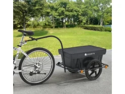 Juskys Campingzubehör|Fahrräder|Transportanhänger Fahrradanhänger 90 Liter