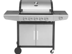 Justus Gasgrills|Ares Pro BBQ-Gasgrill 5 Hauptbrenner und 1 Seitenbrenner Edelstahl