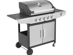 Justus Gasgrills|Ares Pro BBQ-Gasgrill 5 Hauptbrenner und 1 Seitenbrenner Edelstahl