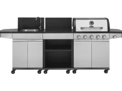 Justus Gasgrills|BBQ Gasgrill-Küche Juno 5 Hauptbrenner und 1 Seitenbrenner Edelstahl