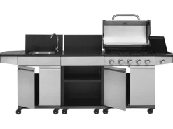 Justus Gasgrills|BBQ Gasgrill-Küche Juno 5 Hauptbrenner und 1 Seitenbrenner Edelstahl