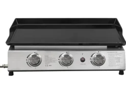 Justus Gasgrills|BBQ Grill Plancha 3 Brenner Edelstahl / Schwarz