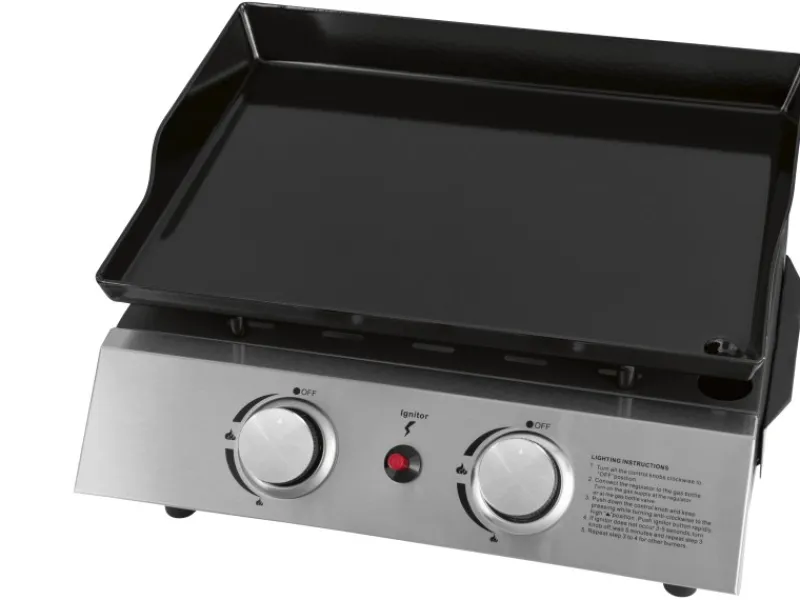 BBQ Grill Plancha 2 Brenner Edelstahl / Schwarz*Justus Best