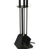 Besen|Kaminbesteck Schwarz 26 cm x 62 cm x 21 cm