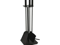Besen|Kaminbesteck Schwarz 26 cm x 62 cm x 21 cm