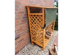 Promadino Kaminholzregale|Kaminholzregal Speyer Honigbraun mit Wetterschutz