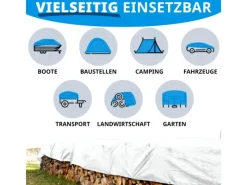 Karat Kaminholzregale|Abdeckplane Wasserdichte Plane mit Ösen Schutzplane 140 g/m² 3 x 5 m