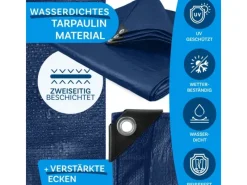 Karat Kaminholzregale|Abdeckplane Wasserdichte Plane mit Ösen Schutzplane 140 g/m² 3 x 5 m