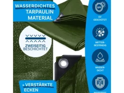 Karat Pool Abdeckung|Abdeckplane Wasserdichte Plane mit Ösen Schutzplane 140 g/m² 6 x 8 m