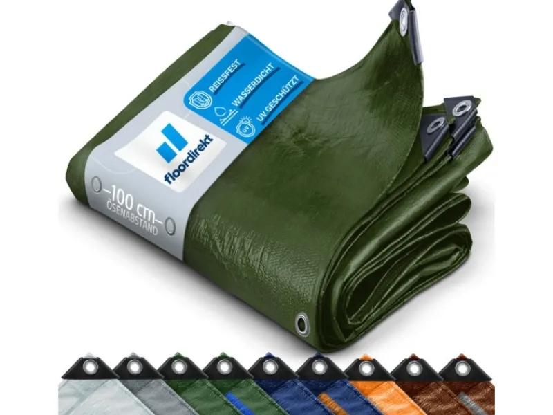 Karat Pool Abdeckung|Abdeckplane Wasserdichte Plane mit Ösen Schutzplane 140 g/m² 6 x 8 m