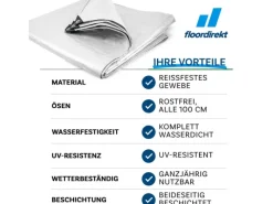 Karat Pool Abdeckung|Abdeckplane Wasserdichte Plane mit Ösen Schutzplane 140 g/m² 8 x 12 m