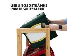 Karat Sportgeräte|Bambus-Flaschenkastenständer Flash - Robustes Lagerregal für Büro, Küche, Garage oder Flur - 112 x 106 x 32 cm