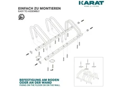Karat Fahrräder|Fahrradständer Linus Zur Boden- oder Wandmontage für 3 Fahrräder