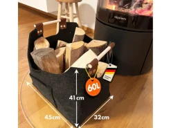Filztasche Vesta Kaminholztasche Faltbar und Mit Verstärktem Griff Schwarz*Karat Online
