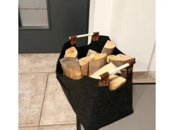 Filztasche Vesta Kaminholztasche Faltbar und Mit Verstärktem Griff Schwarz*Karat Online
