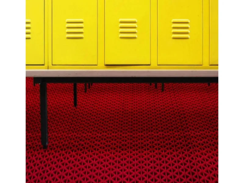 Hygienematte für Barfußzonen UV Beständig Rot 120 x 500 cm*Karat Online