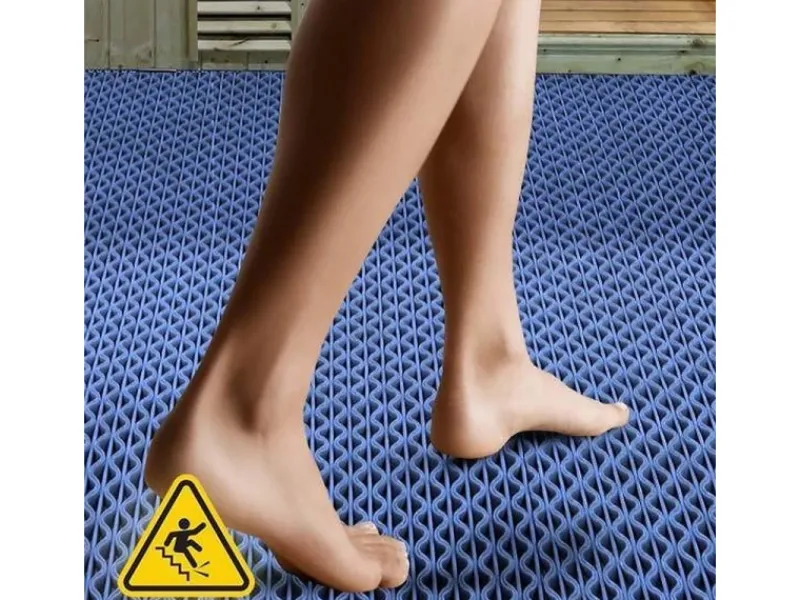 Hygienematte für Barfußzonen UV Beständig Hellblau 120 x 500 cm*Karat Discount