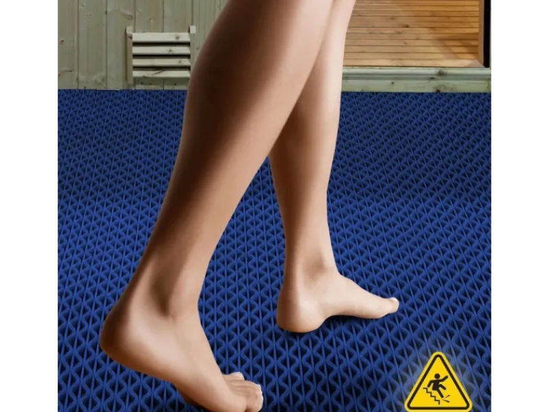 Karat Einbaupools|Hygienematte für Barfußzonen UV Beständig Blau 120 x 500 cm