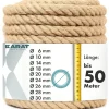 Karat Sportgeräte|Gartenspielgeräte|Juteseil Ø 6 mm Kletterseil Extra Stark Universell Einsetzbar Länge 5 Meter
