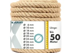 Karat Sportgeräte|Gartenspielgeräte|Juteseil Ø 6 mm Kletterseil Extra Stark Universell Einsetzbar Länge 5 Meter