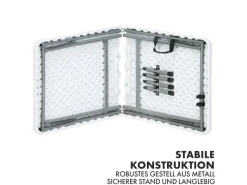 Klapptisch Fukui Höhenverstellbar Wetterfest für Innen und Außen 120 x 60 cm*Karat Hot
