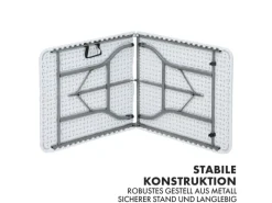Klapptisch Gartentisch Akita Strapazierfähig Wetterfest 183 x 76 cm*Karat Online