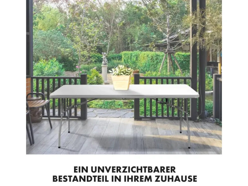 Klapptisch Gartentisch Akita Strapazierfähig Wetterfest 183 x 76 cm*Karat Online
